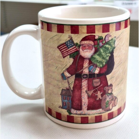 Vintage Susan Winget Christmas Mug Santa Design - Picture 1 of 5